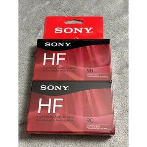 Sony HF 90 Min. CASSETTE TAPES High Fidelity Blank Audio Recording  2  Pack